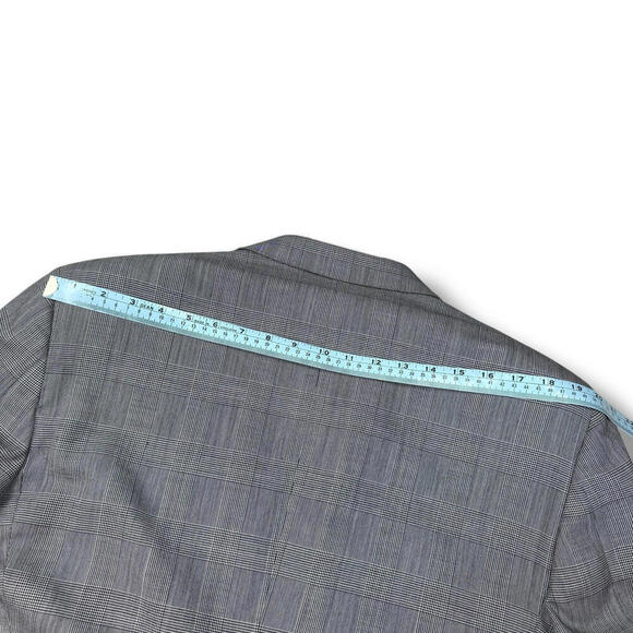 Samuelsohn Harry Rosen Plaid 100% Wool Suit 2-Piece 43R-37” Gray Classic Fit VTG - Picture 14 of 15